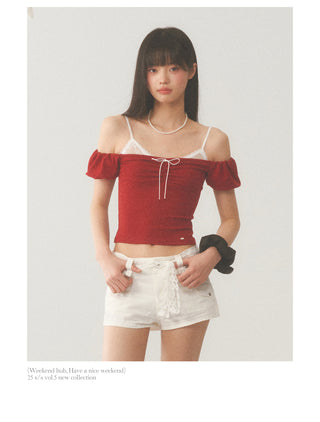 [WEEKH] Off-shoulder tee