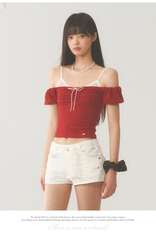 [WEEKH] Off-shoulder tee