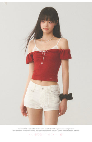 [WEEKH] Off-shoulder tee
