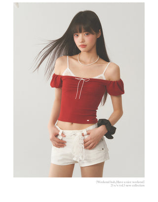 [WEEKH] Off-shoulder tee