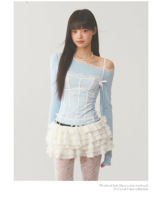 [WEEKH] Oblique shoulder top