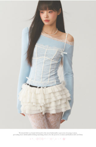[WEEKH] Oblique shoulder top