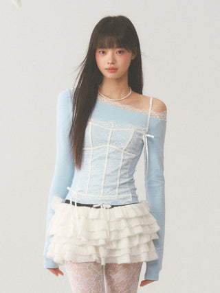 [WEEKH] Oblique shoulder top