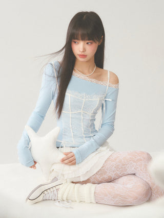 [WEEKH] Oblique shoulder top