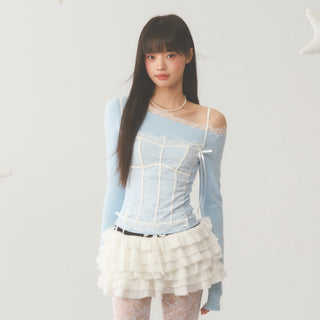 [WEEKH] Oblique shoulder top