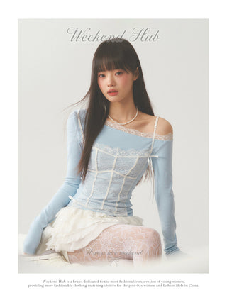 [WEEKH] Oblique shoulder top