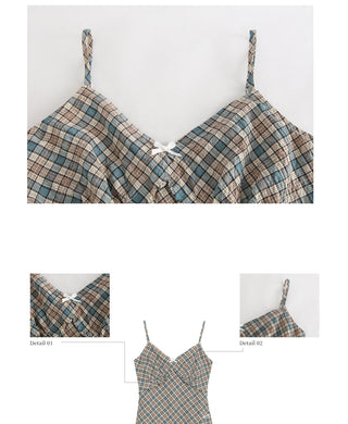 [WEEKH] Plaid sling dress