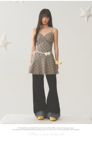 [WEEKH] Plaid sling dress