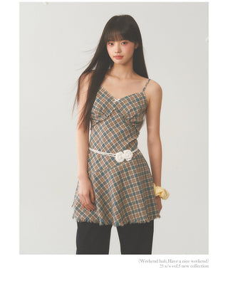 [WEEKH] Plaid sling dress