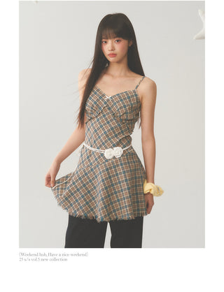 [WEEKH] Plaid sling dress