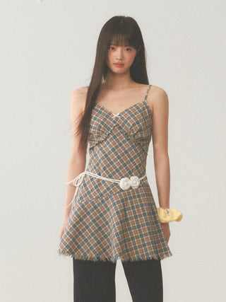[WEEKH] Plaid sling dress