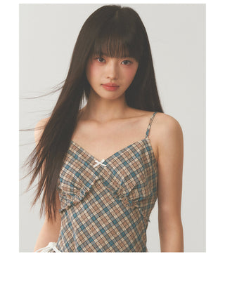 [WEEKH] Plaid sling dress