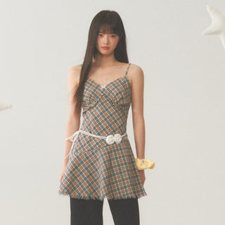 [WEEKH] Plaid sling dress