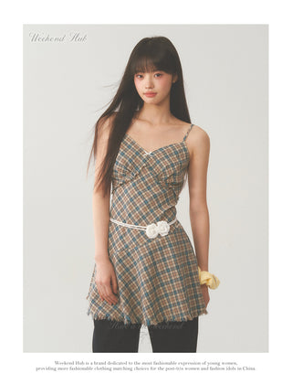 [WEEKH] Plaid sling dress