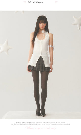 [WEEKH] White slim vest