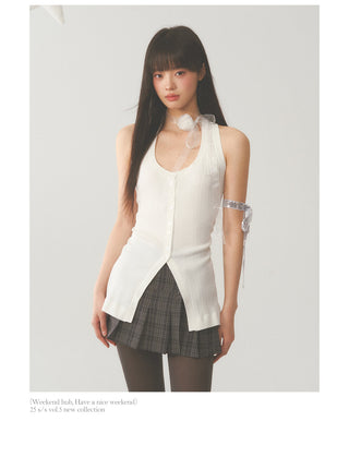 [WEEKH] White slim vest