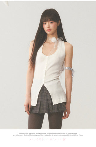 [WEEKH] White slim vest