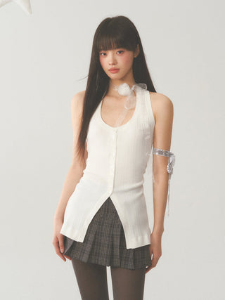 [WEEKH] White slim vest