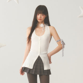[WEEKH] White slim vest