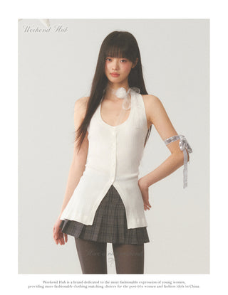 [WEEKH] White slim vest