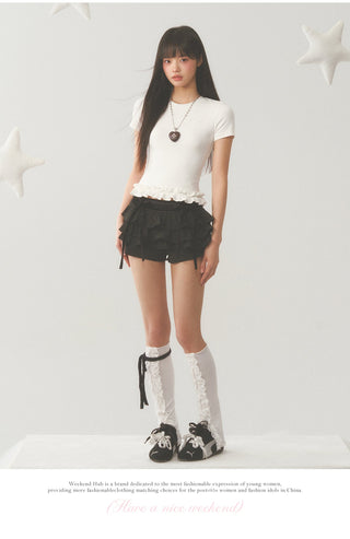 [WEEKH] Ruffled crop top