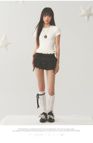 [WEEKH] Ruffled crop top