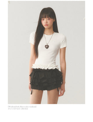 [WEEKH] Ruffled crop top