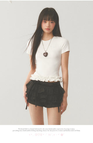[WEEKH] Ruffled crop top