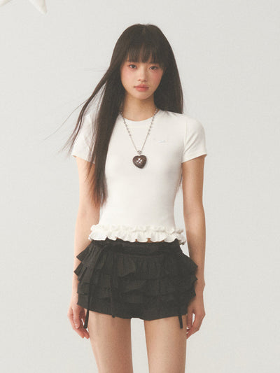 [WEEKH] Ruffled crop top