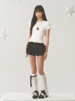 [WEEKH] Ruffled crop top