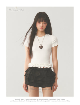 [WEEKH] Ruffled crop top