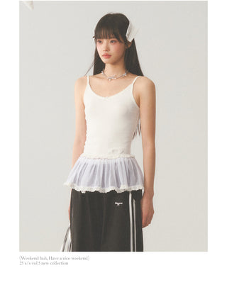[WEEKH] White lace vest