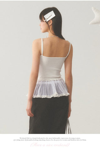 [WEEKH] White lace vest