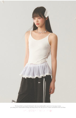 [WEEKH] White lace vest