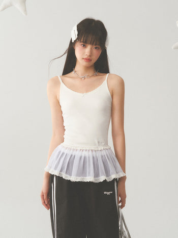 [WEEKH] White lace vest