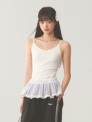 [WEEKH] White lace vest