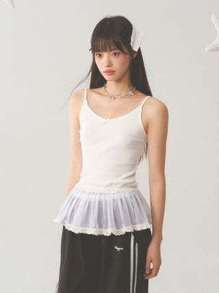 [WEEKH] White lace vest