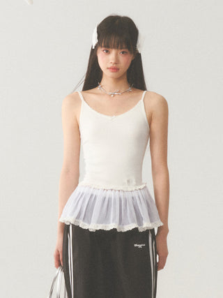 [WEEKH] White lace vest