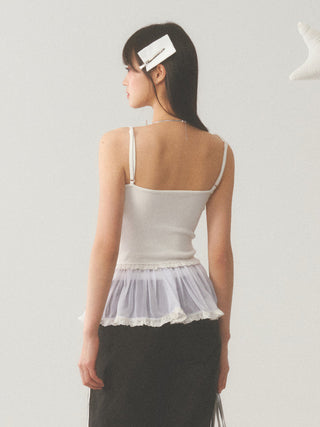 [WEEKH] White lace vest
