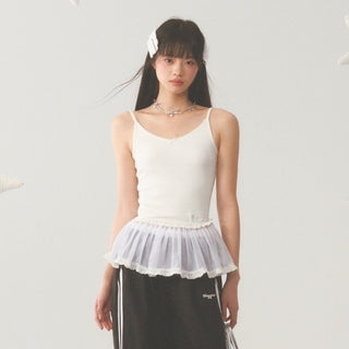 [WEEKH] White lace vest