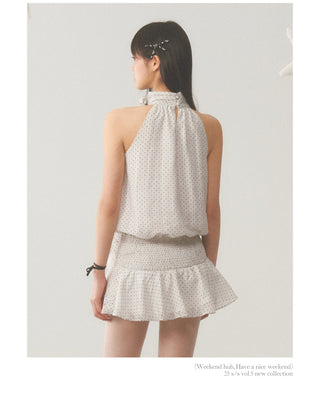 [WEEKH] Halter polka dot dress