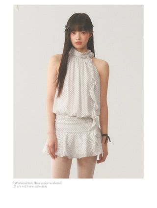 [WEEKH] Halter polka dot dress