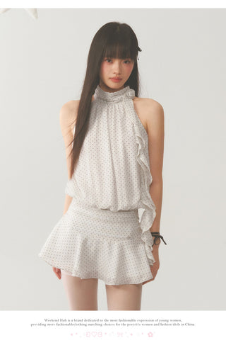 [WEEKH] Halter polka dot dress