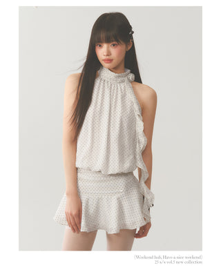 [WEEKH] Halter polka dot dress
