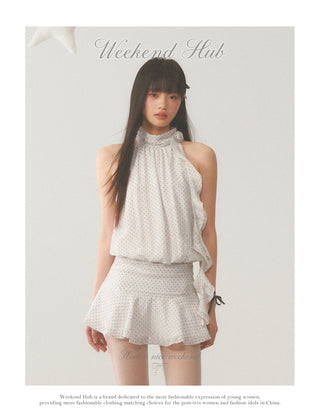 [WEEKH] Halter polka dot dress