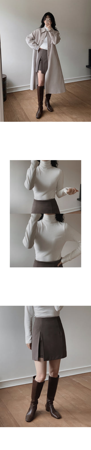 (Slim Fit/Basic Fit) Turtleneck T-Shirt - 7 Colors