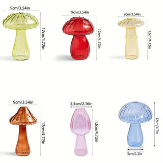 Glass Colorful Mushroom Vase