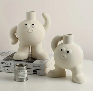 White Ceramic Art Vase