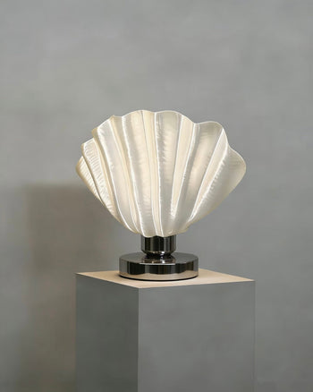 White Scallop Relief Table Lamp