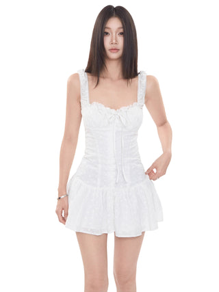 white suspender dress skirt